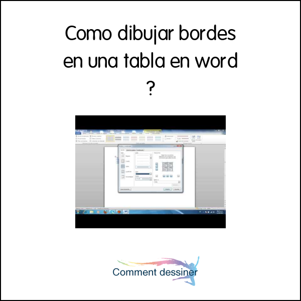 Como dibujar bordes en una tabla en word